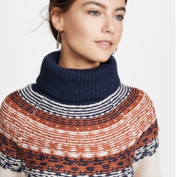 NWT Madewell Brookdale Fair Isle Turtleneck Sweater - Picture 4 of 11